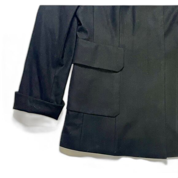 Akris Punto Black Wool Blazer Jacket US 10 Patent Trim Made Switzerland - Picture 3 of 11